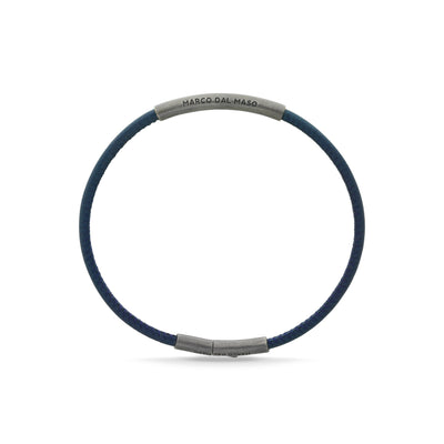 LASH Blue Leather and Silver Bracelet