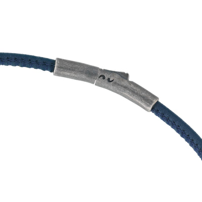 LASH Blue Leather and Silver Bracelet