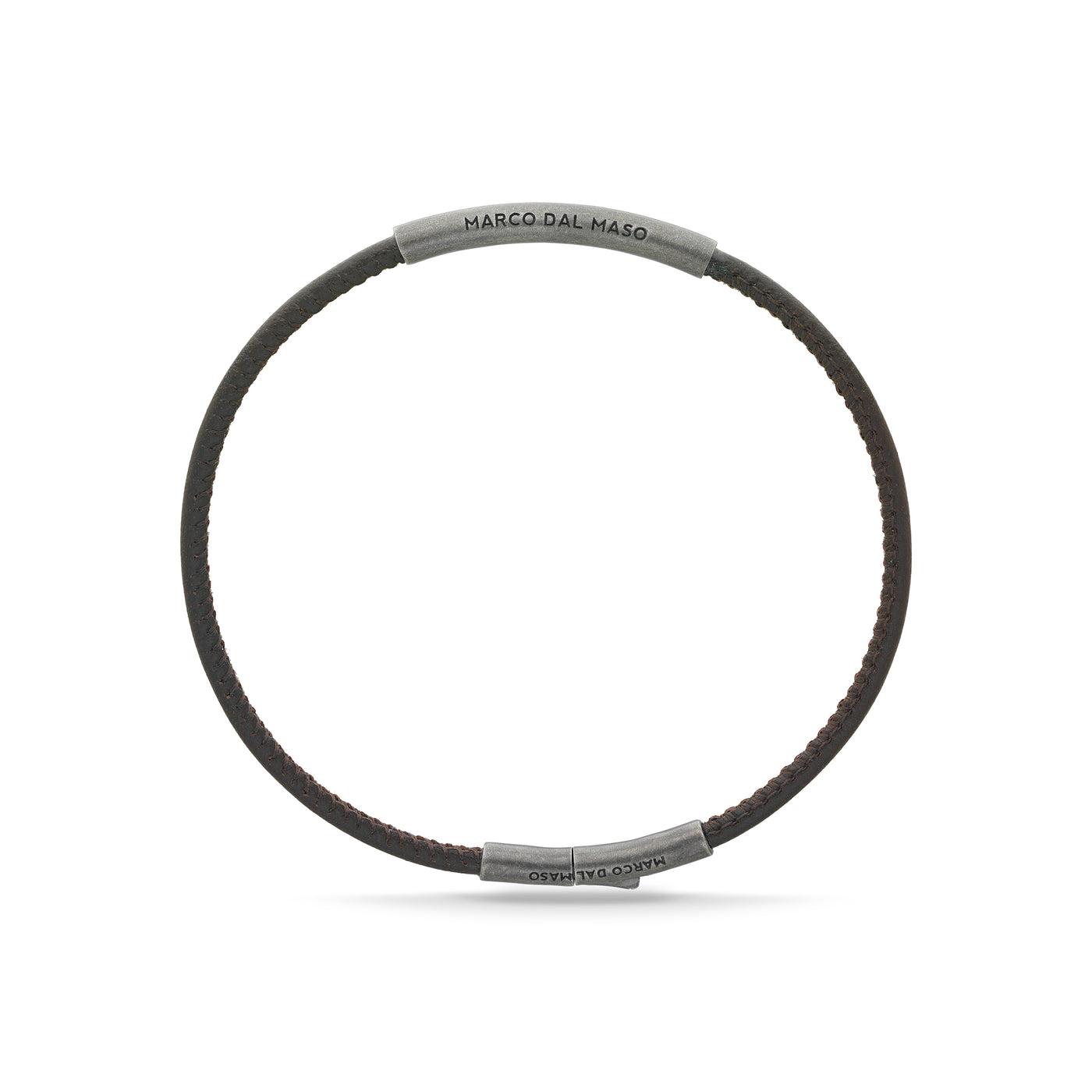 LASH Brown Leather and Silver Bracelet