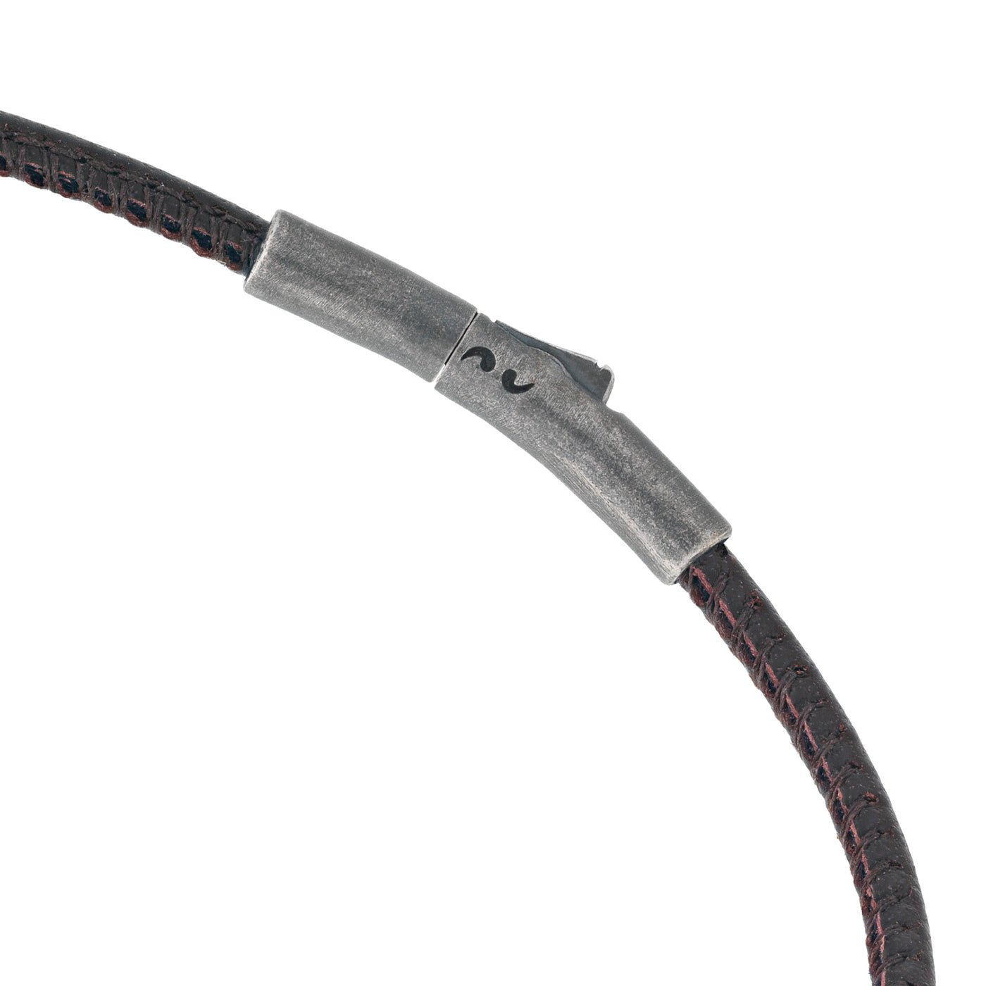 LASH Brown Leather and Silver Bracelet
