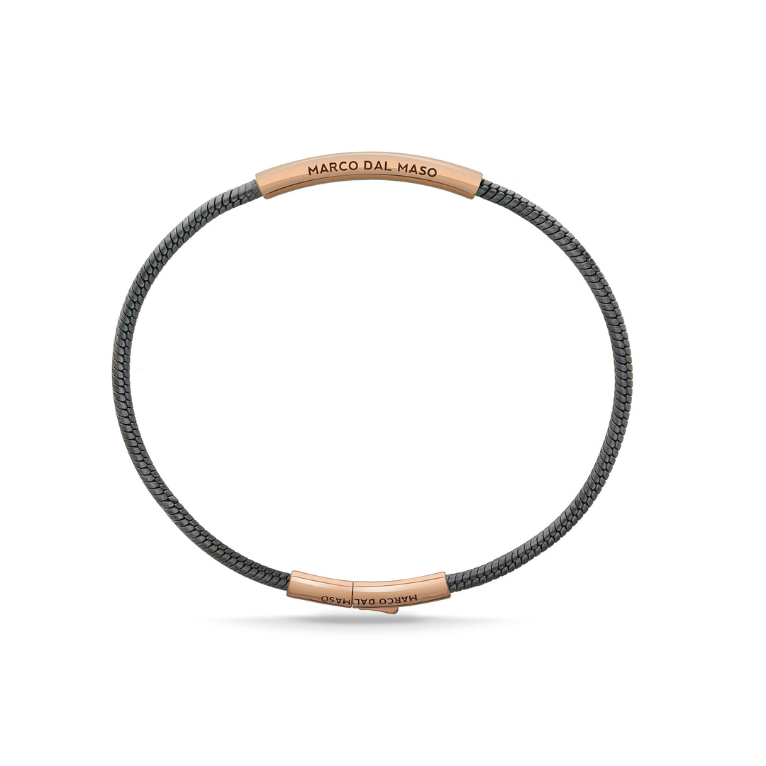 Ulysses Classy 18K Polished Rose Gold Vermail and Oxidized Bracelet