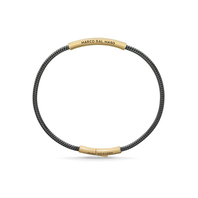Ulysses Classy 18K Polished Yellow Gold Vermail and Oxidized Bracelet