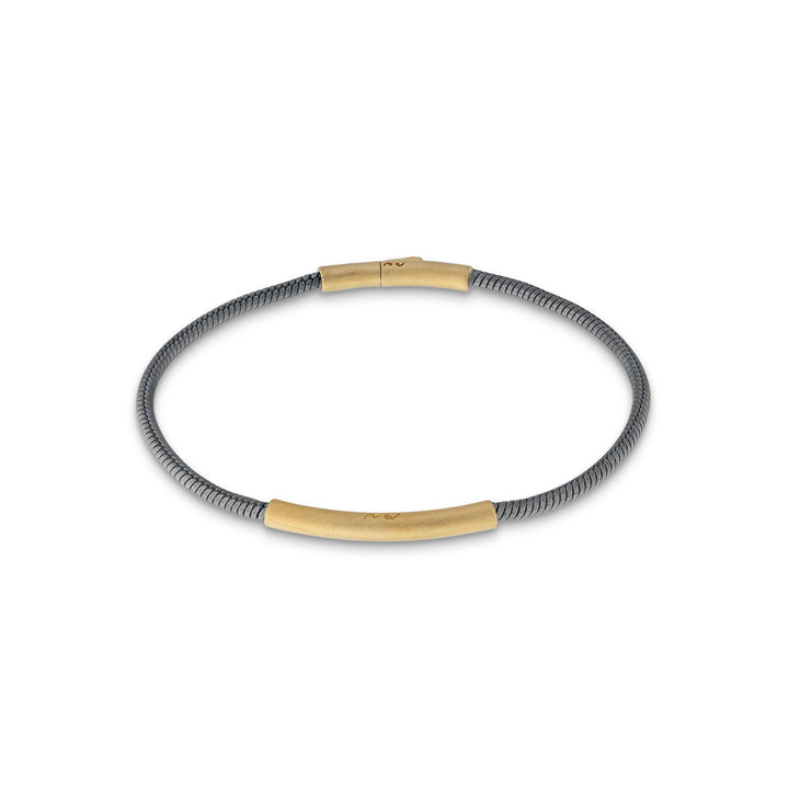 Ulysses Classy 18K Matte Yellow Gold Vermail and Oxidized Bracelet