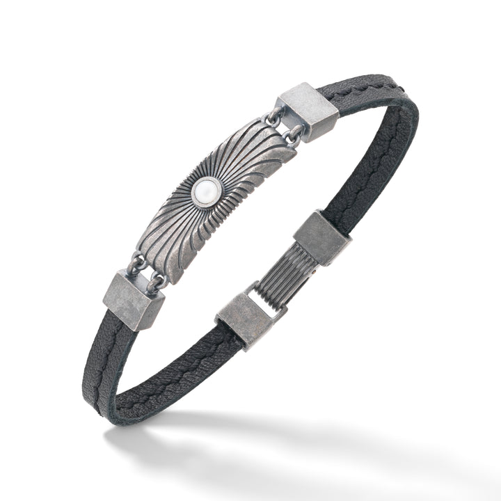 Calyx Mother of Pearl and Oxidized Silver Bracelet
