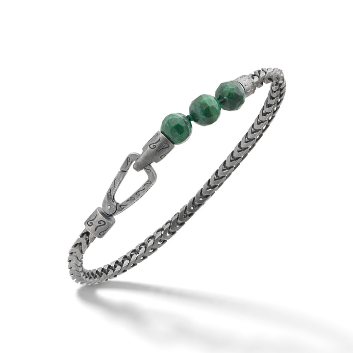 ULYSSES Faceted Beaded Jadeite Chain Single Bracelet