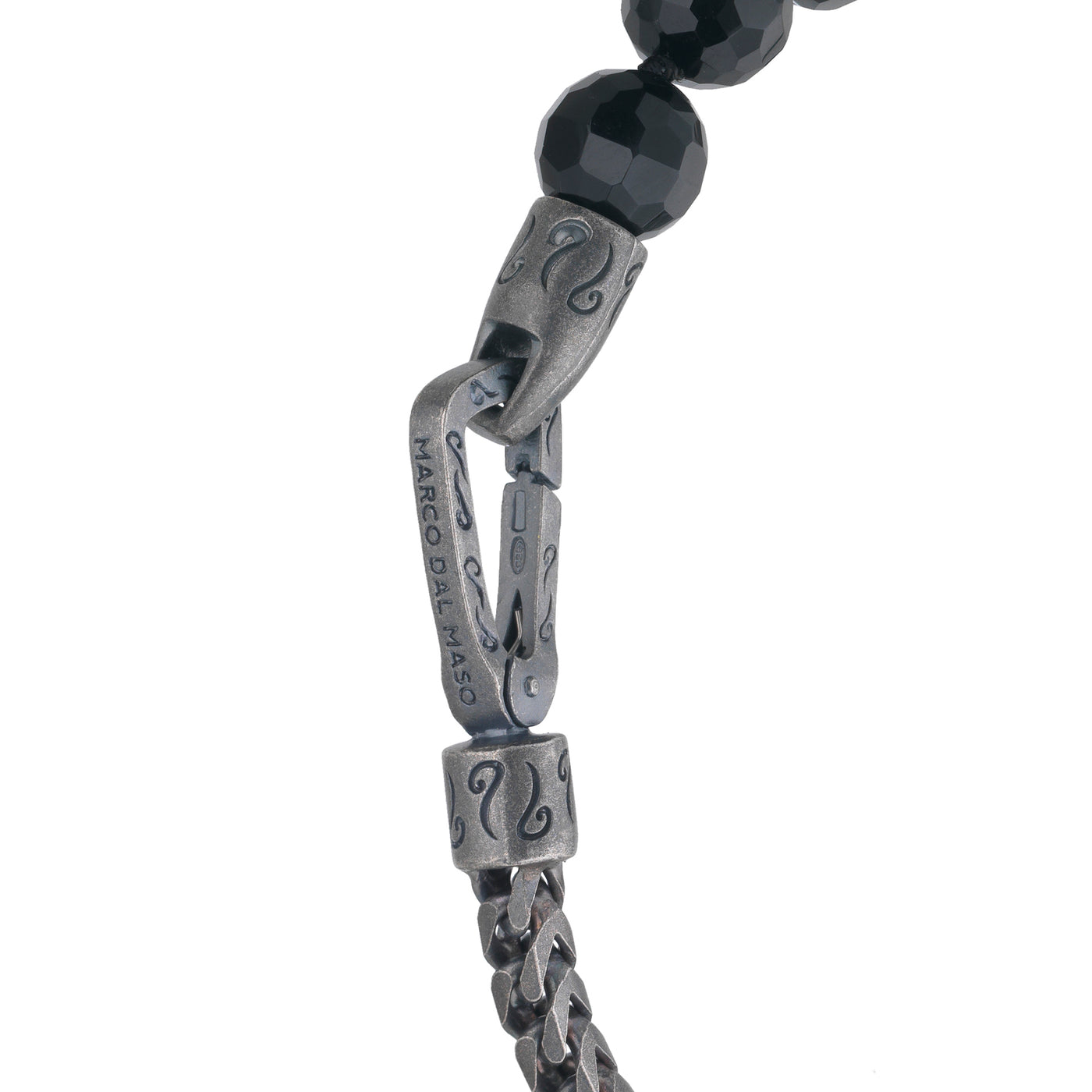 ULYSSES Faceted Beaded Onyx Chain Single Bracelet