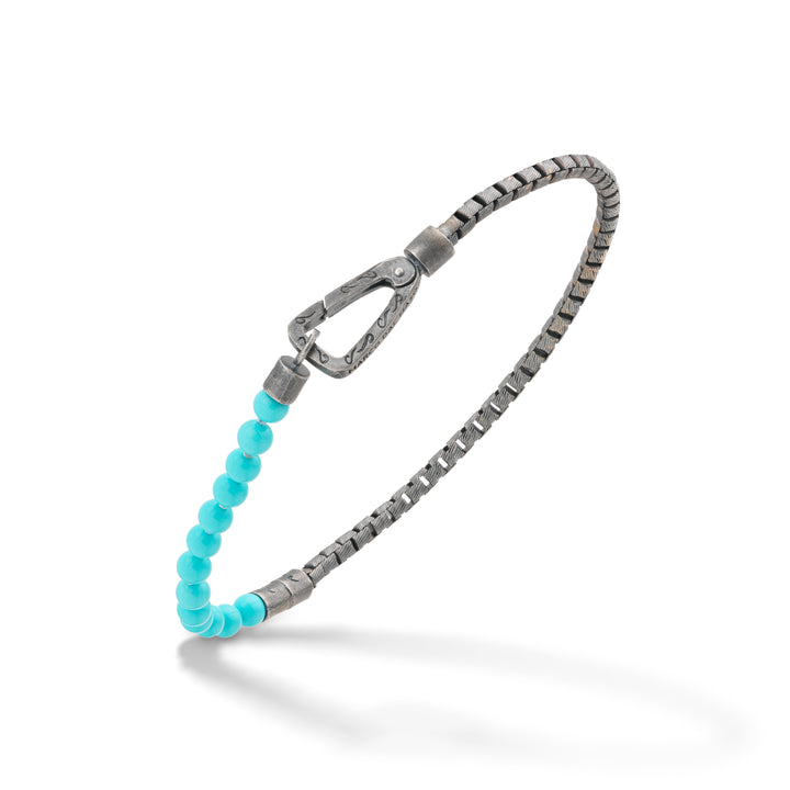 ULYSSES Mini Beaded Turquoise Single Chain Bracelet