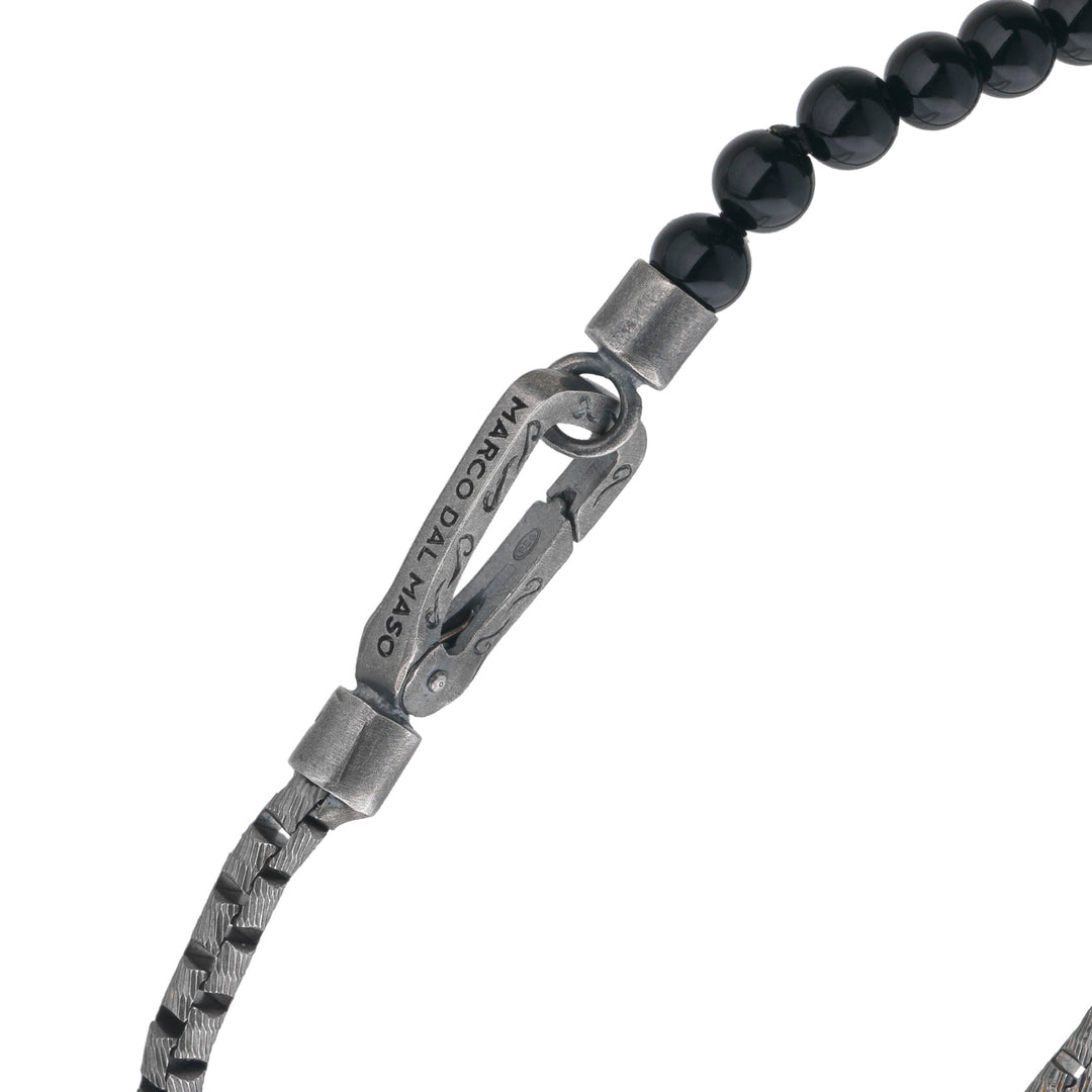 ULYSSES Mini Beaded Onyx Single Chain Bracelet