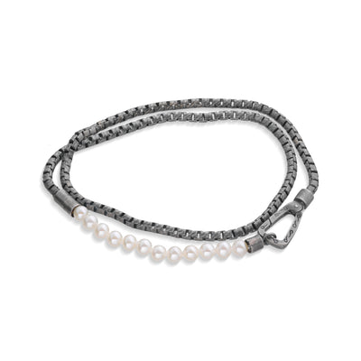 ULYSSES Mini Beaded Pearl Double Chain Bracelet