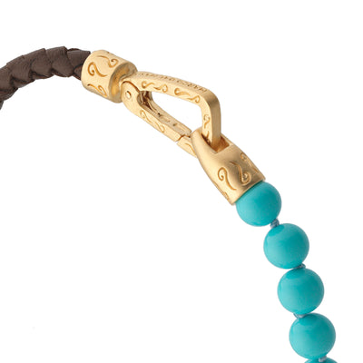 Turquoise 18K Vermeil Single Leather Bracelet