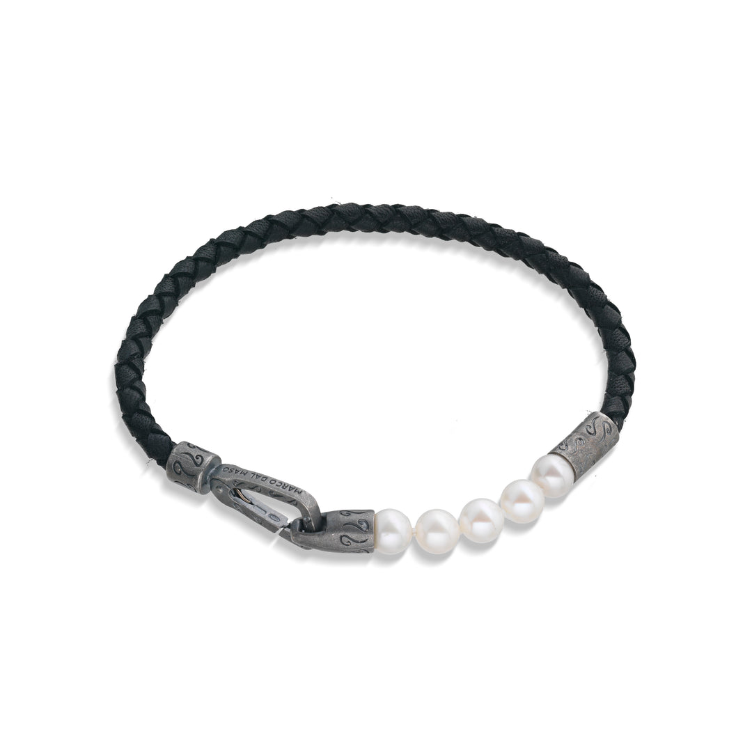 Pearls Single Leather Bracelet