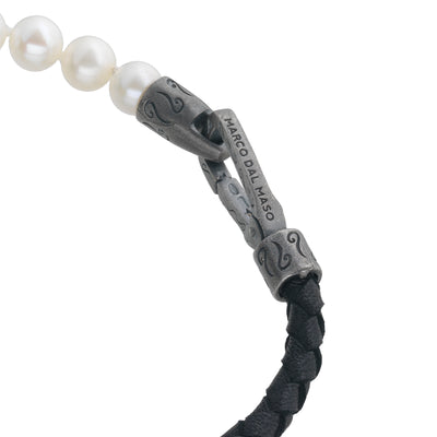 Pearls Single Leather Bracelet