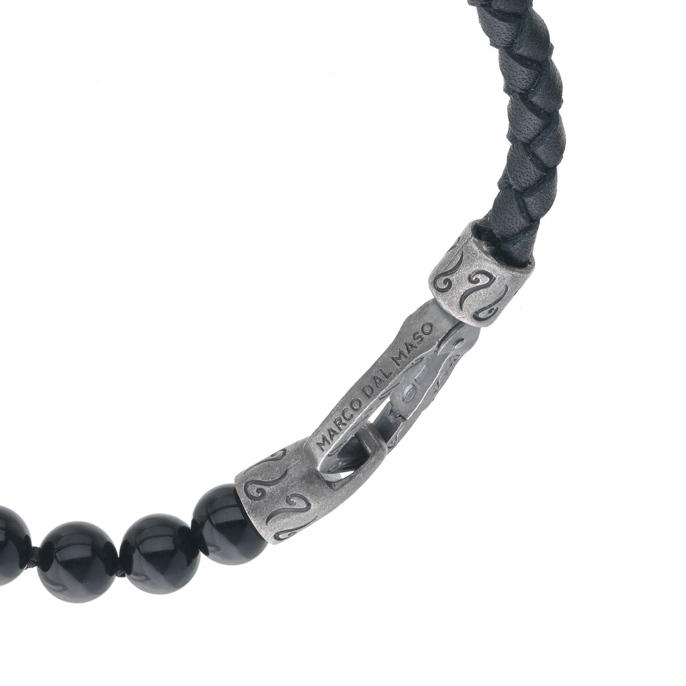 Onyx Single Leather Bracelet