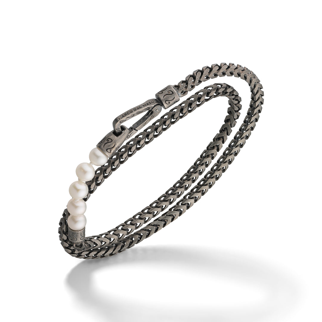 ULYSSES Beaded Pearl Double Chain Bracelet