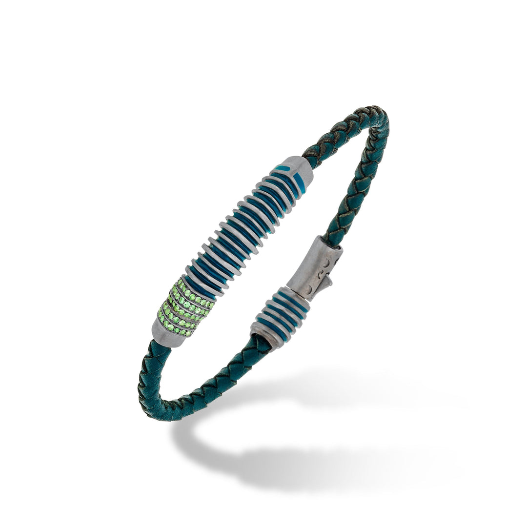 Acies Green Bracelet  with Tsavorite ct.1,10 and green enamel