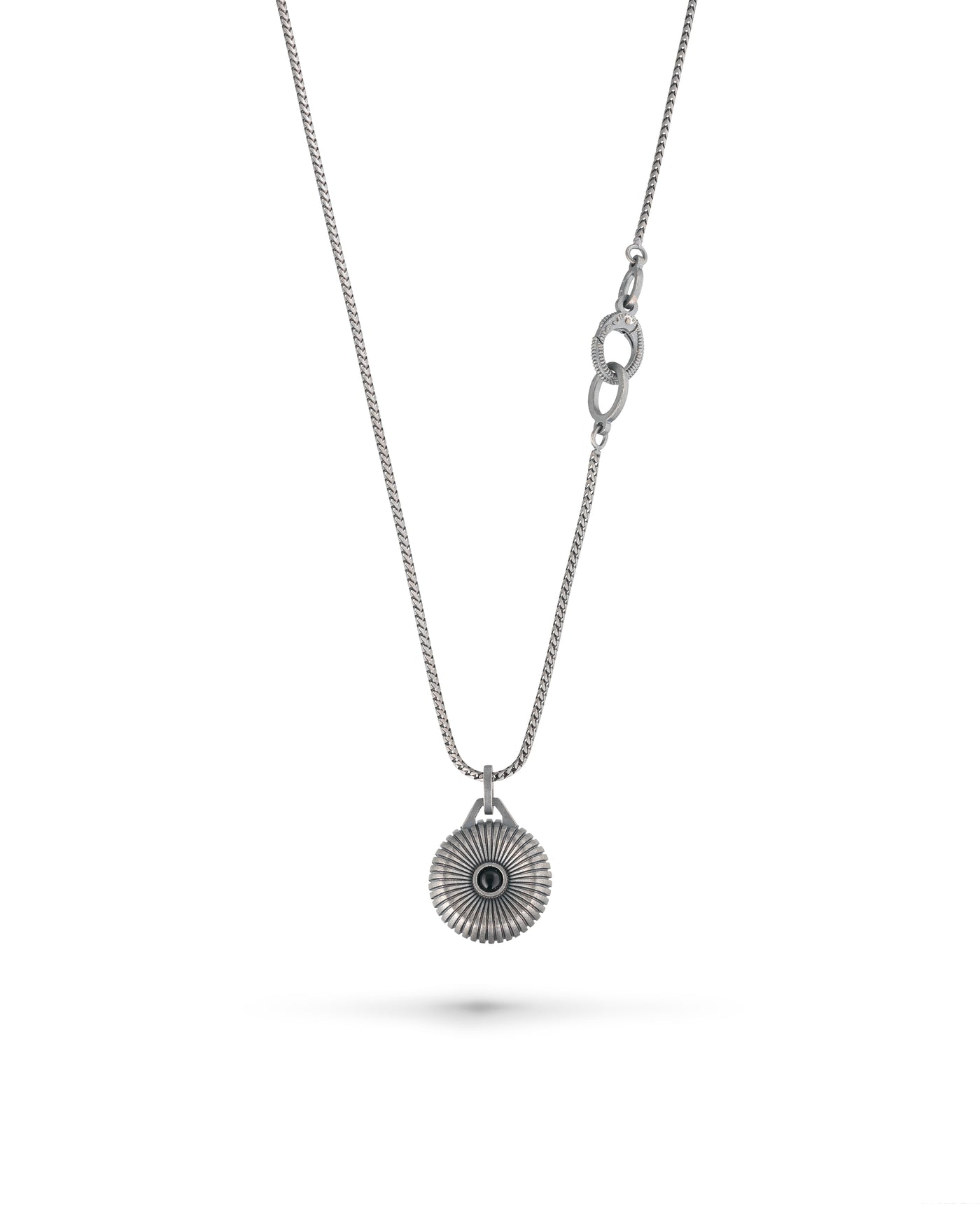 Calyx Onyx and Oxidized Silver Pendant