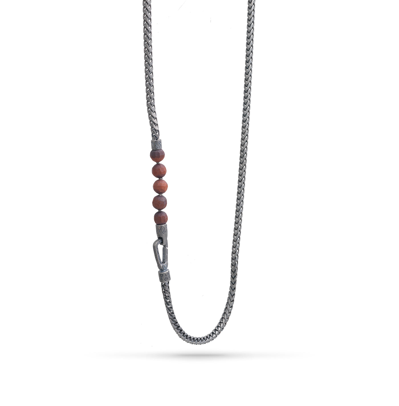 Ulysses Faceted Red Tiger Eye Beaded Chain Necklace