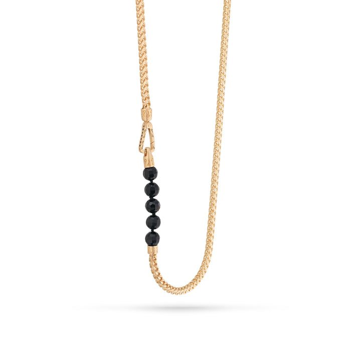 ULYSSES 18K Vermeil Onyx Beads Chain Necklace