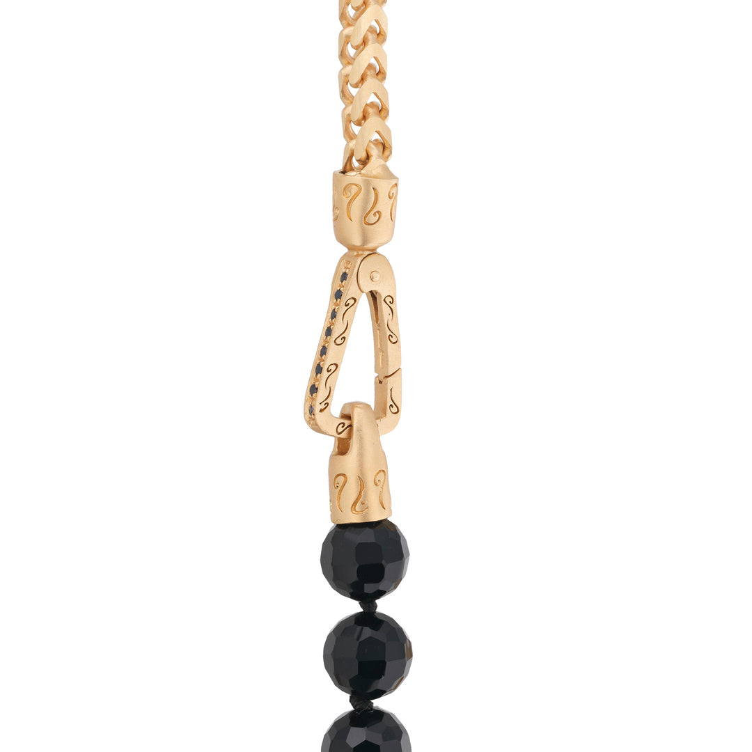 ULYSSES 18K Vermeil Onyx Beads Chain Necklace