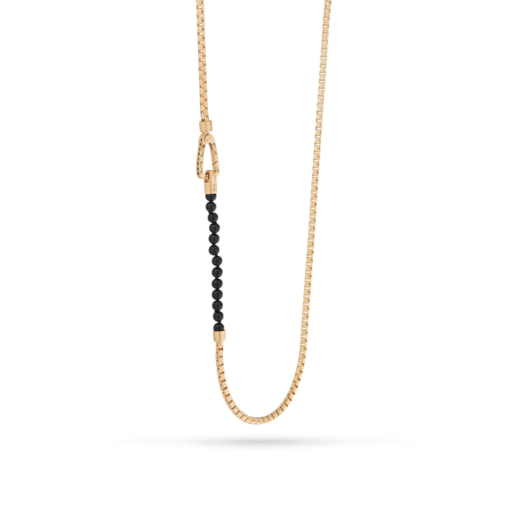 ULYSSES 18K Vermeil Mini Onyx Beads Chain Necklace