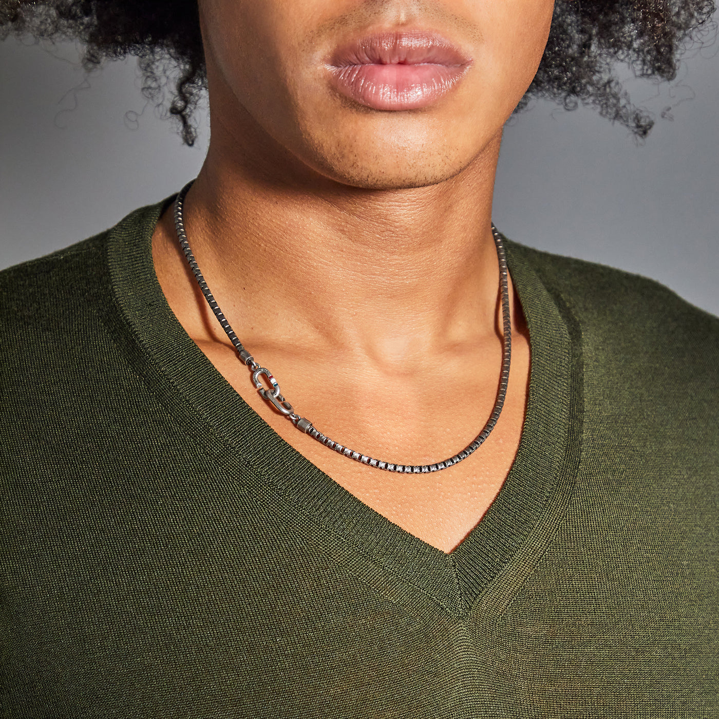 THE LINK Oxidized Silver Chain