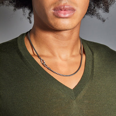 THE LINK Oxidized Silver Chain
