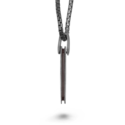 ELAN Oxidized Silver Tag with brown enamel