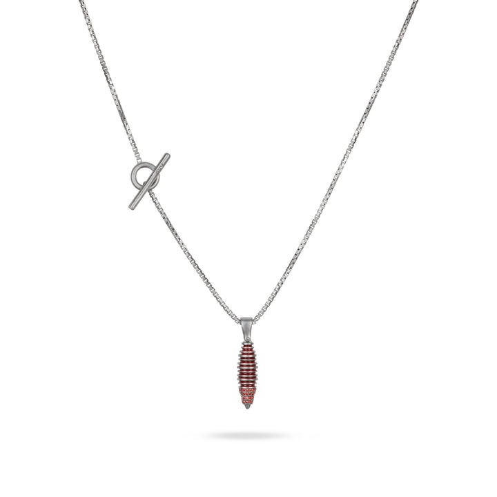 Acies Cocoon Pendant With Red Sapphires  with Red Sapphires ct.0,50 and red enamel