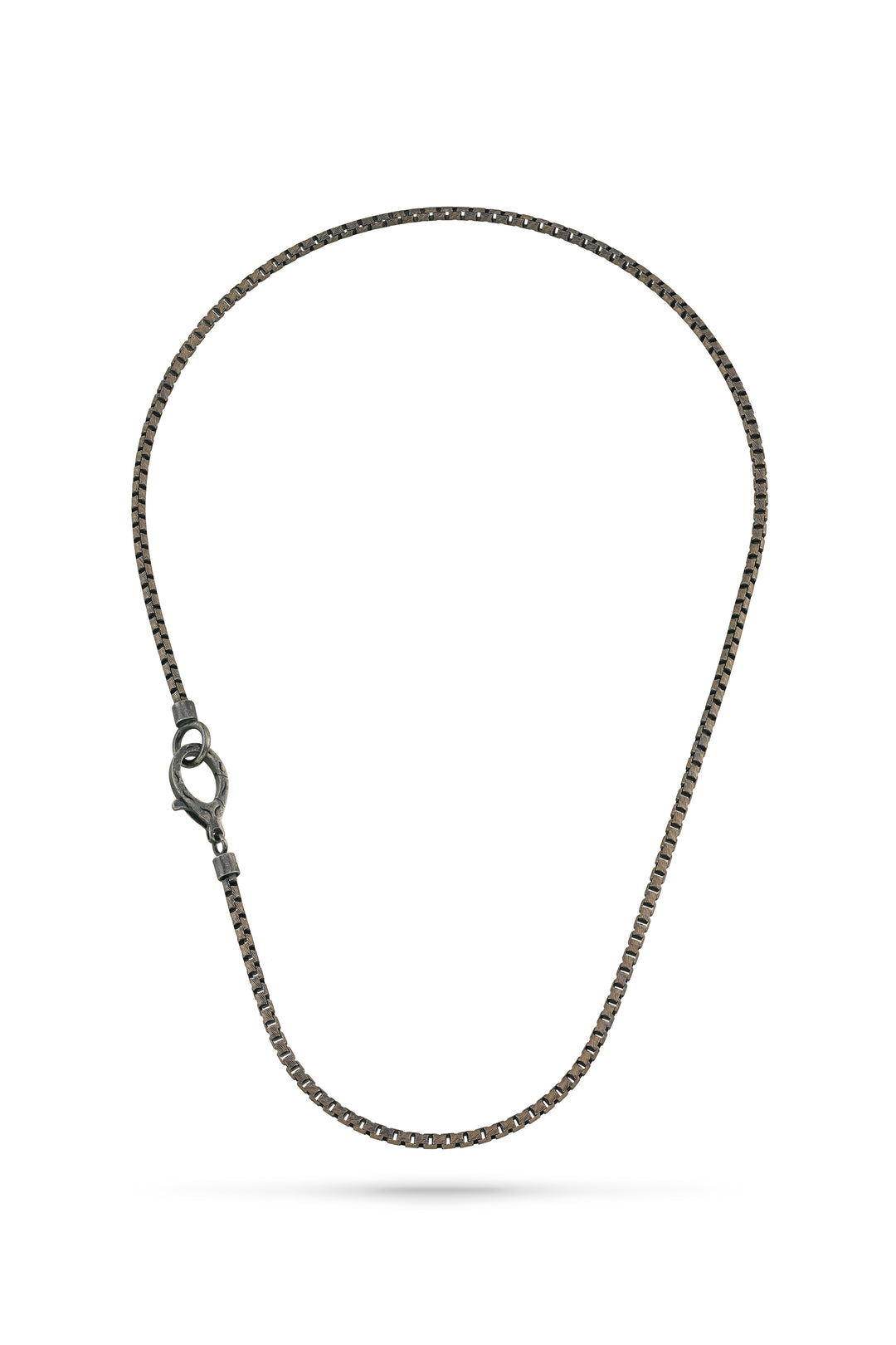 Ulysses Carved Tubular Oxidized Silver Necklace