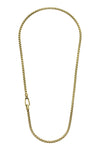 ULYSSES Carved Tubular 18K Yellow Gold Vermeil Necklace with matte chain and Polished Clasp