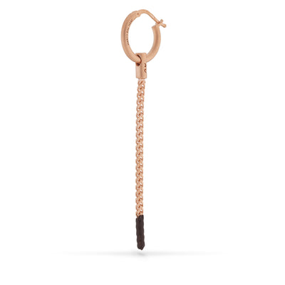 ULYSSES Long Drop 18K Rose Gold Vermeil Dipped Earring with brown enamel