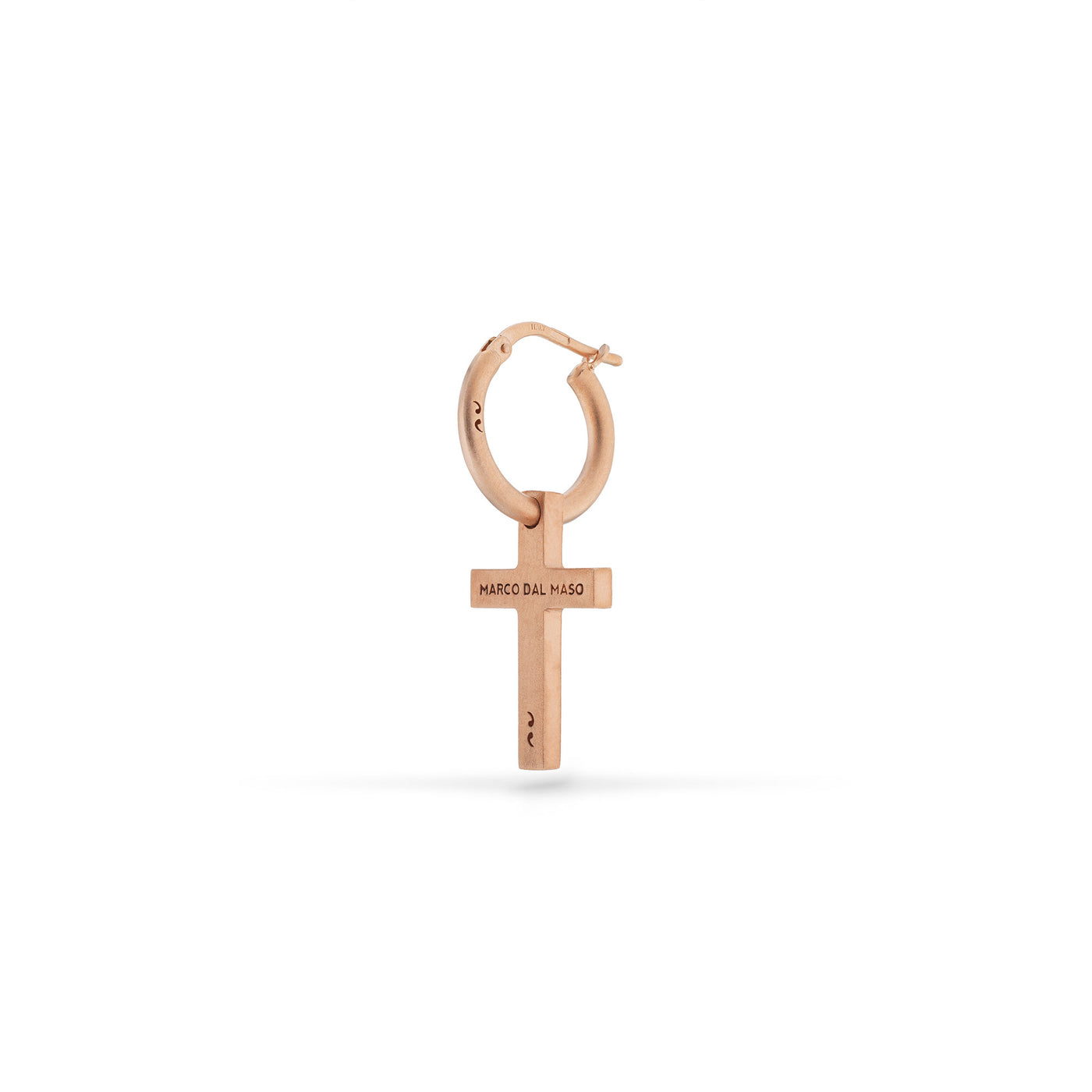 Cross Hoop Matte 18K Rose Gold Vermeil Earring