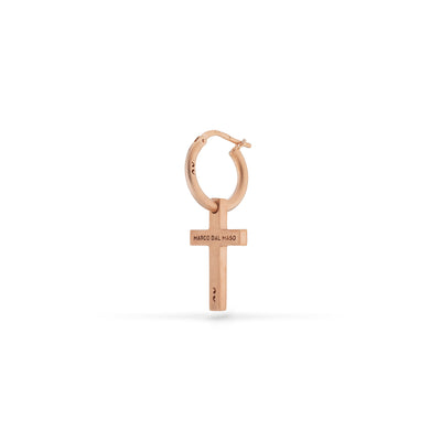 Cross Hoop Matte 18K Rose Gold Vermeil Earring
