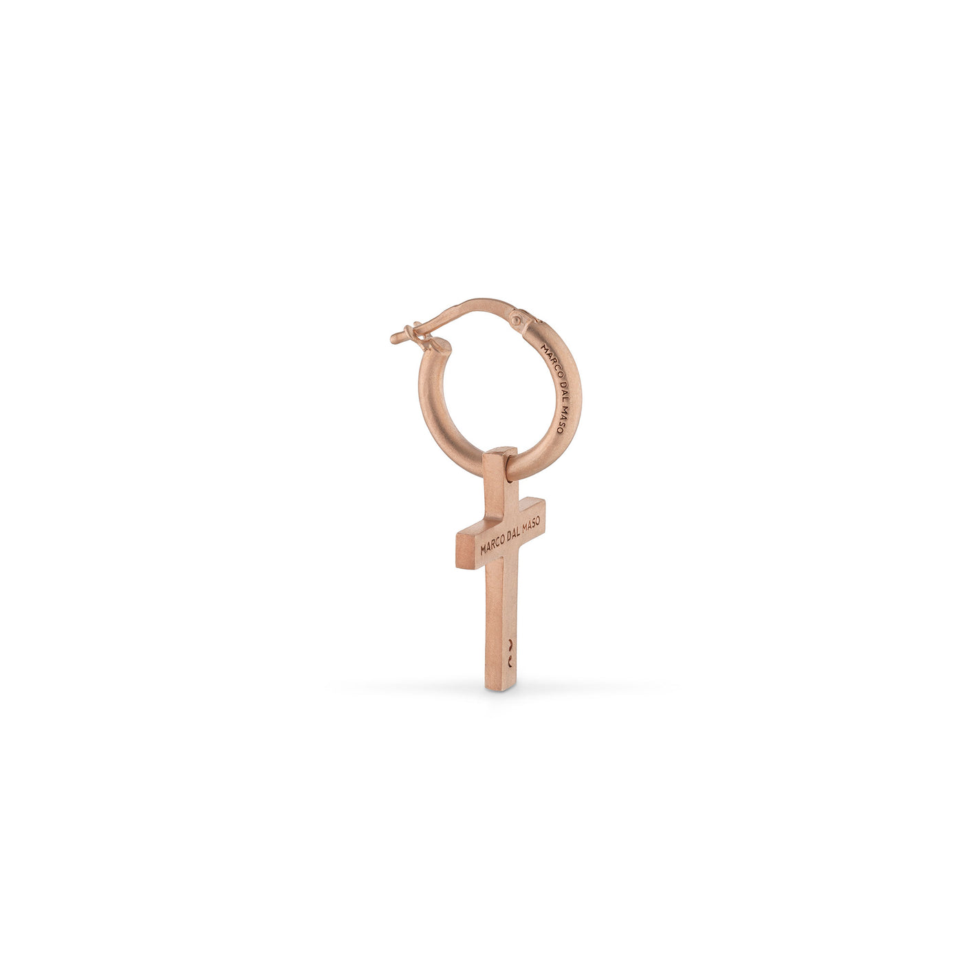 Cross Hoop Matte 18K Rose Gold Vermeil Earring