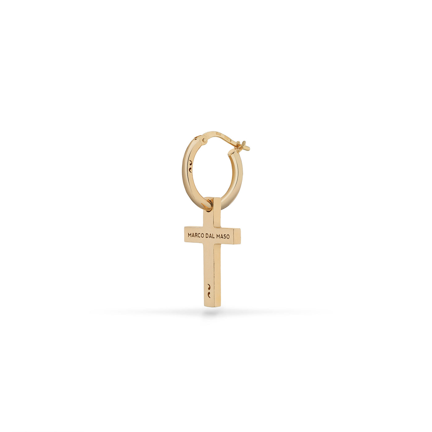 Cross Hoop Polished 18K Yellow Gold Vermeil Earring