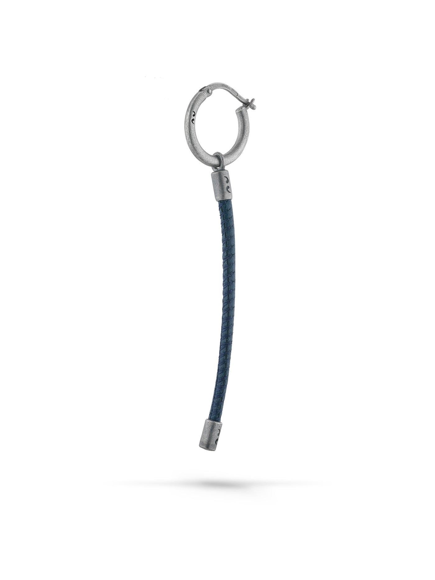 Lash Blue Leather Pendant Earring