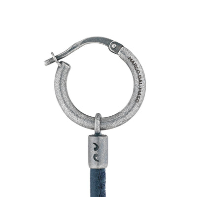 Lash Blue Leather Pendant Earring
