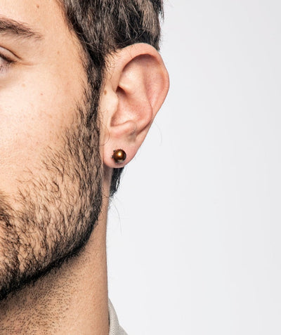 Calyx Mono Gold Pearl Earring