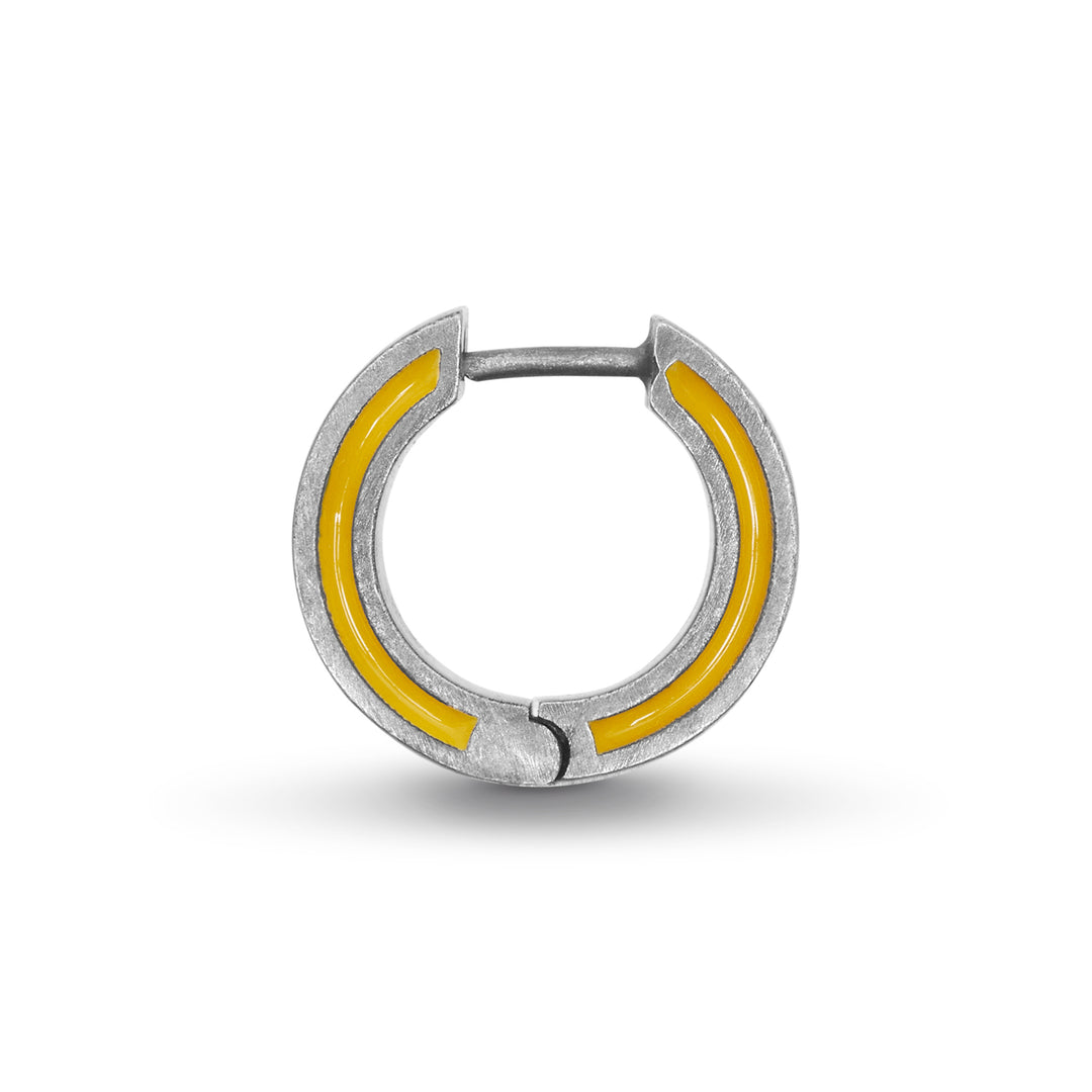 ELAN Oxidized Silver Mono Earring with Yellow Enamel