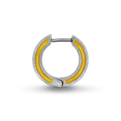 ELAN Oxidized Silver Mono Earring with yellow enamel