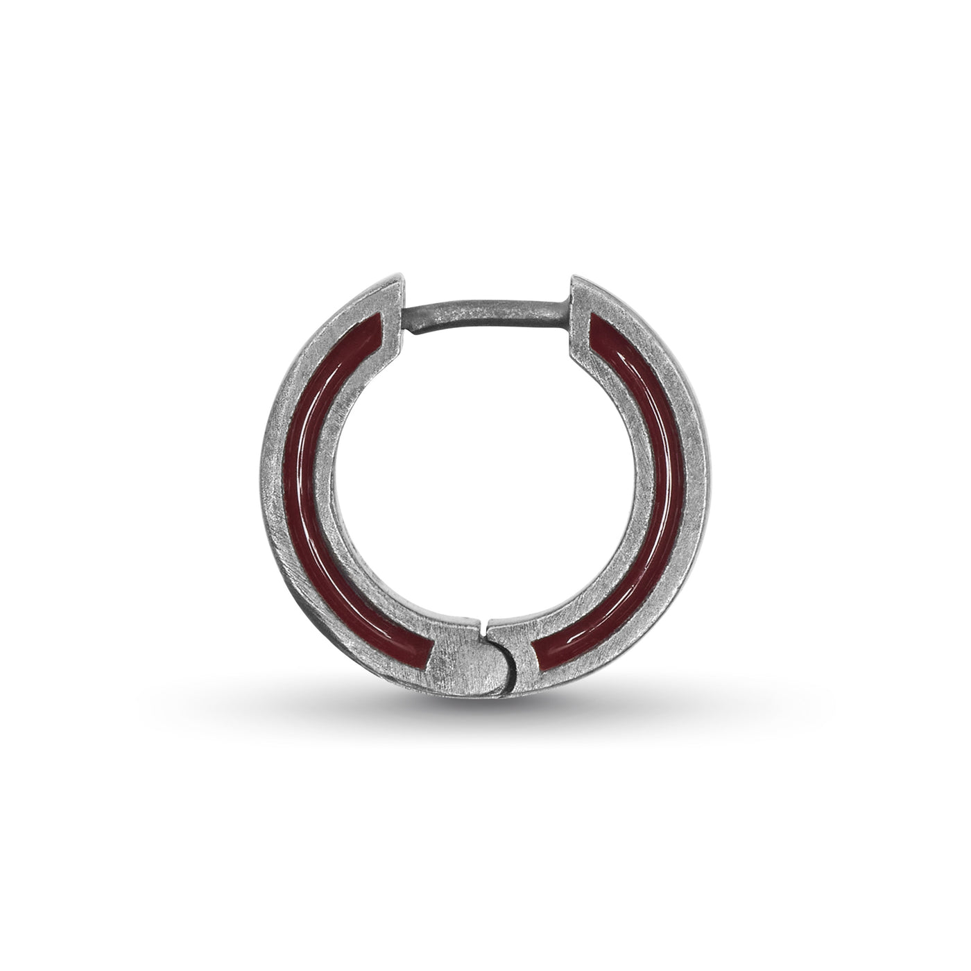 ELAN Oxidized Silver Mono Earring with red enamel