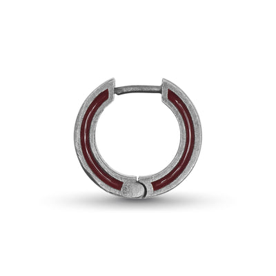 ELAN Oxidized Silver Mono Earring with red enamel