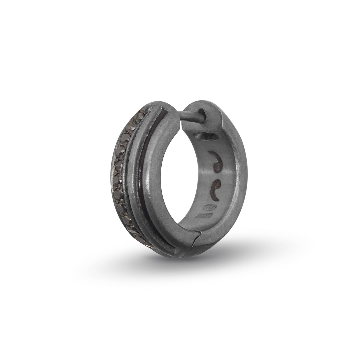Triple Black Matte Silver Earring