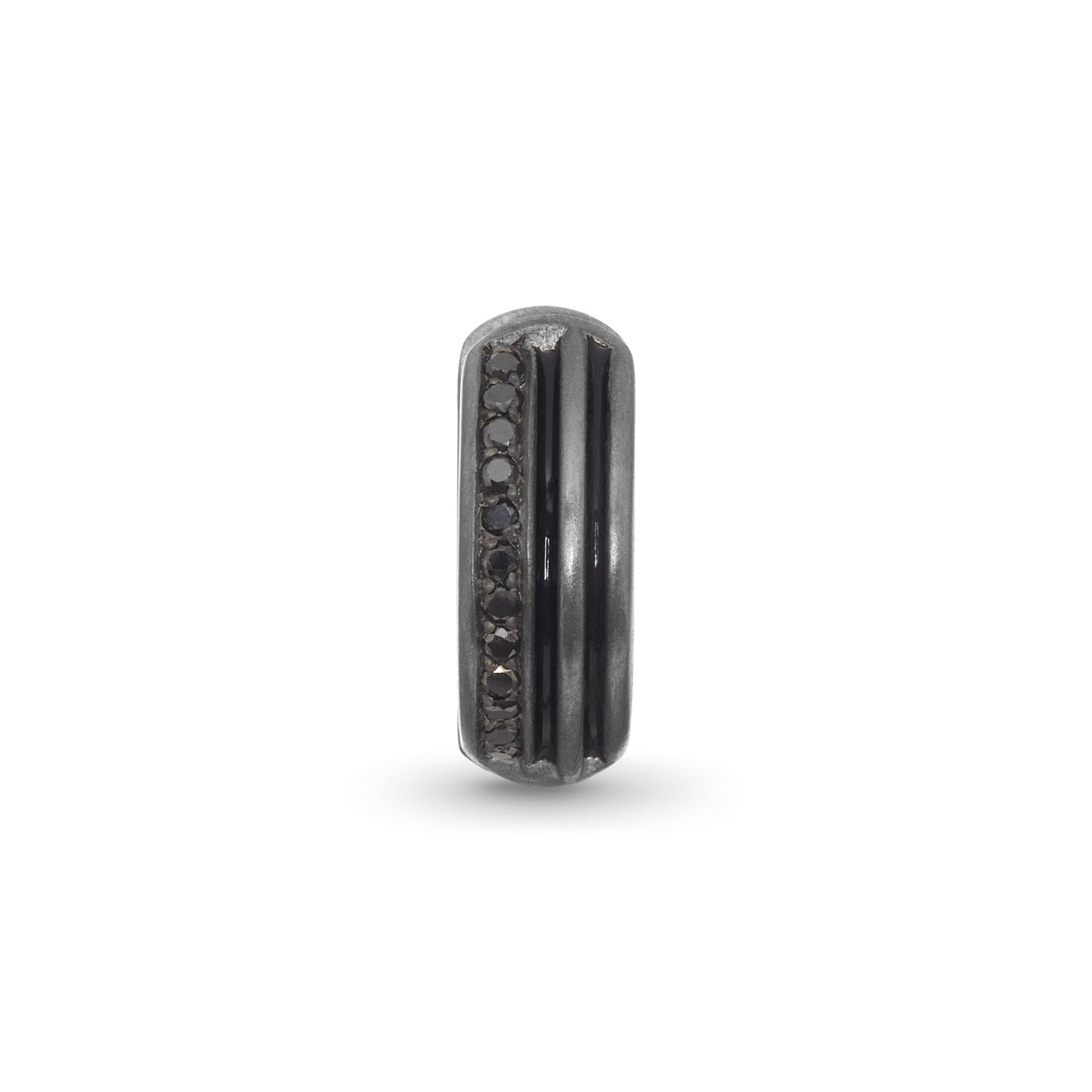 Triple Black Matte Silver Earring