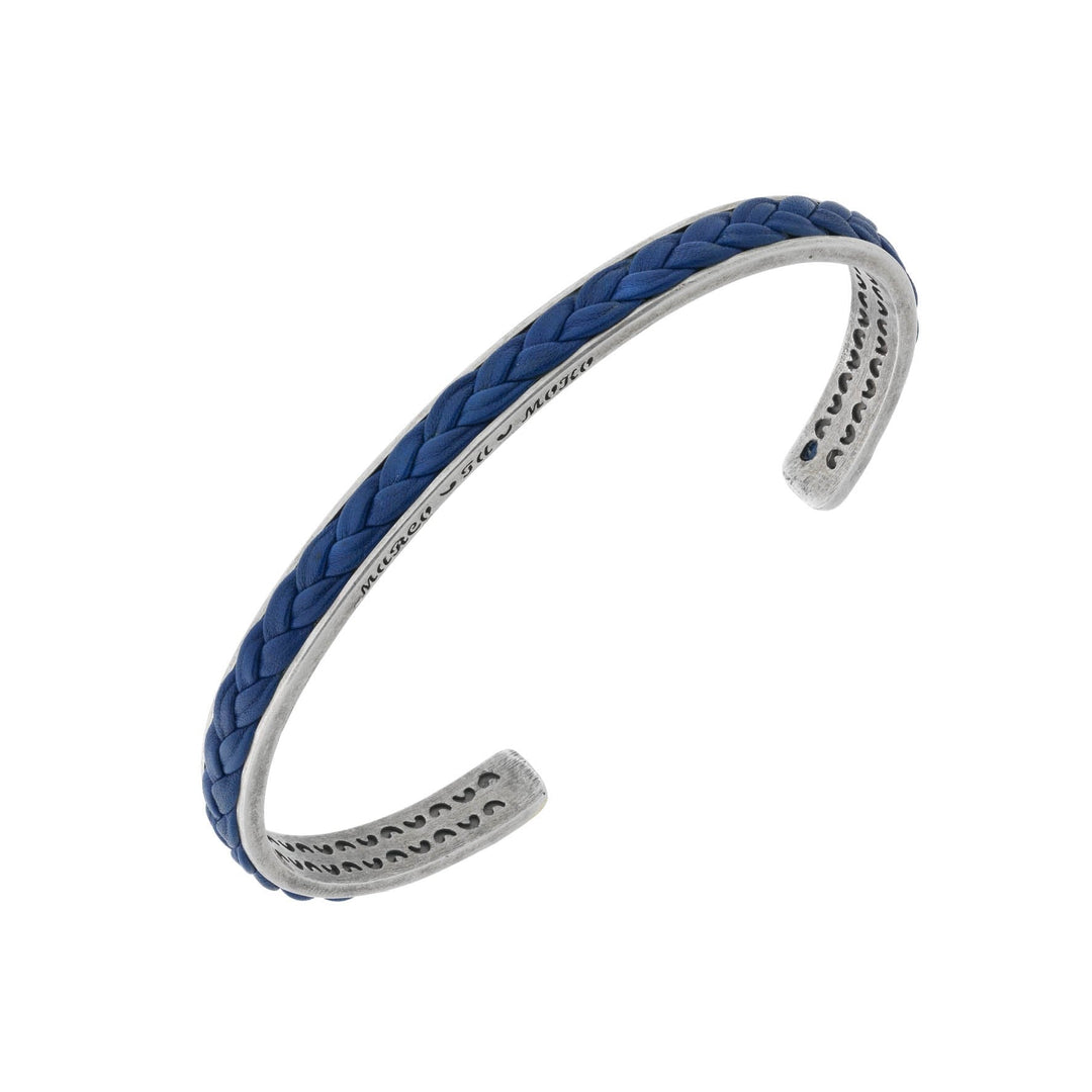 Lash 5mm Leather Cuff with Blue Leather