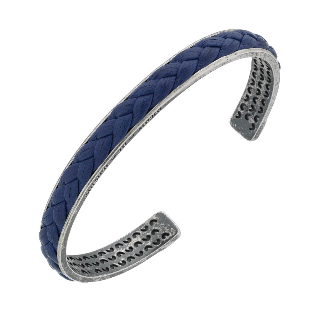 Lash 8mm Leather Cuff with Blue Leather