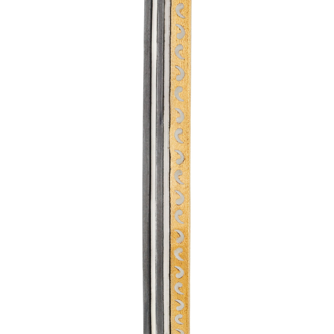 ACIES Mixed Metal Slim Cuff with 18K Brushed Yellow Gold and Ivory Enamel