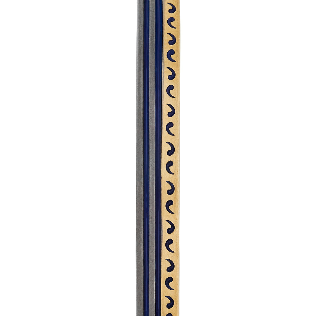 ACIES Mixed Metal Slim Cuff with 18K Brushed Yellow Gold and Blue Enamel