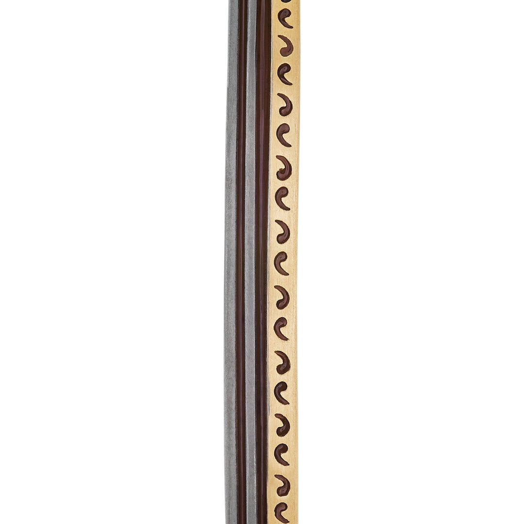 ACIES Mixed Metal Slim Cuff with 18K Brushed Yellow Gold and Brown Enamel