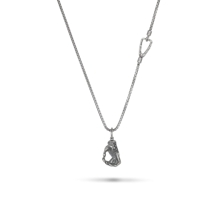 Oxidized Silver Pendant with black diamonds and black enamel